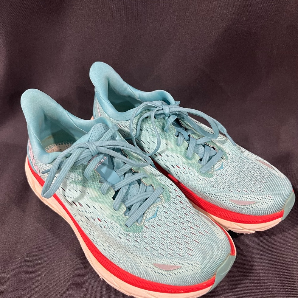 Hoka One One Clifton 8 Womens Shoes Sneakers Size 8d Blue 1119394 AEBL Running